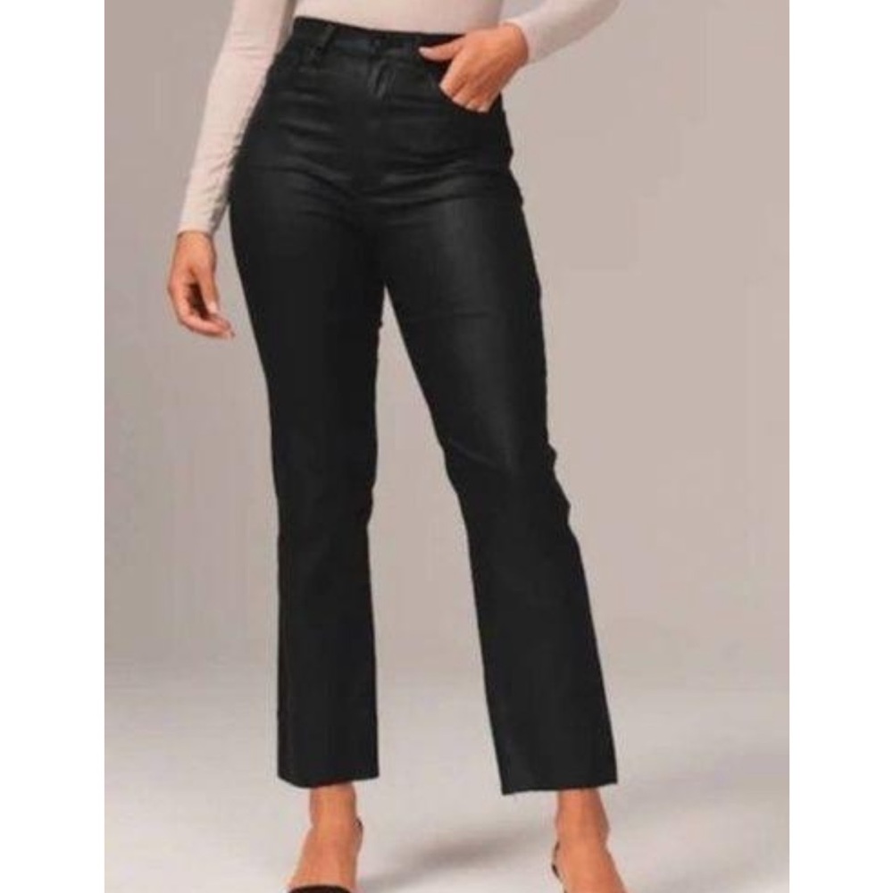 Abercrombie & Fitch Vegan Leather The Ankle Straight Curve Love Jeans 27/4
